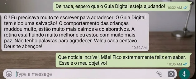 Depoimento de mãe no WhatsApp